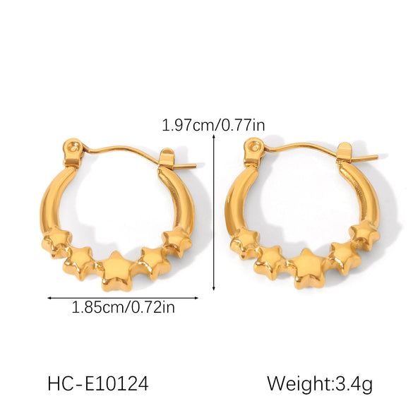 Wholesale Electroplated Stainless Steel Geometric Star Earrings For Women