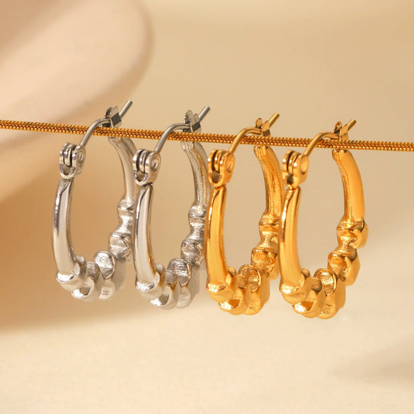 Wholesale Electroplated Stainless Steel Geometric Star Earrings For Women