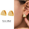 Wholesale Electroplated Stainless Steel Geometric Zircon Inlaid Earrings Unisex