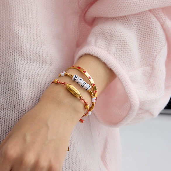 Wholesale Electroplated Stainless Steel Heart Open Bracelet Light Luxury Jewelry For Women