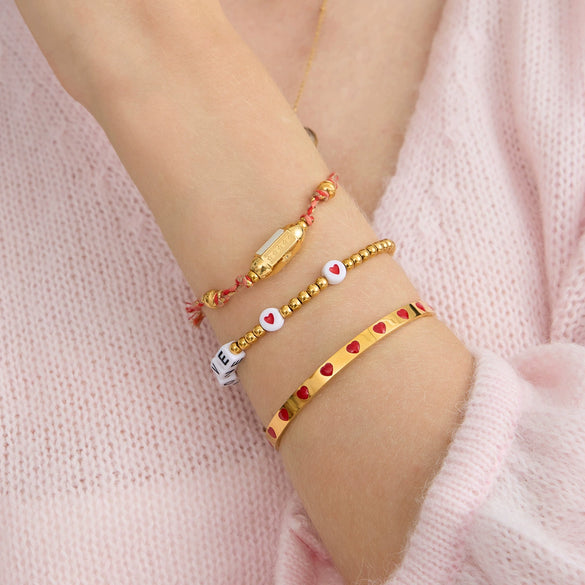Wholesale Electroplated Stainless Steel Heart Open Bracelet Light Luxury Jewelry For Women