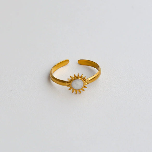 Wholesale Electroplated Stainless Steel Sunshaped Rings For Men And Women In Retro And Ins Style