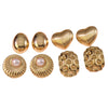 Wholesale Electroplated Stainless Steel Women's Earrings With Heart Shape And Geometric Pattern Glossy Plaid Love Thread Polish Finish