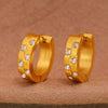 Wholesale Electroplated Titanium Steel And Zircon Geometric Ferris Wheel Inlaid Earrings For Unisex With Ins Style