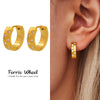 Wholesale Electroplated Titanium Steel And Zircon Geometric Ferris Wheel Inlaid Earrings For Unisex With Ins Style
