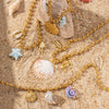 Wholesale Electroplated Titanium Steel Beaded Shell Ceramic Necklace For Women Sweet Cool Sexy Ins Nature Style