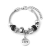 Wholesale Electroplated Zinc Alloy Heart Beaded Bracelet For Women