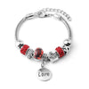 Wholesale Electroplated Zinc Alloy Heart Beaded Bracelet For Women
