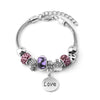 Wholesale Electroplated Zinc Alloy Heart Beaded Bracelet For Women