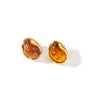 Wholesale Elegant Amber Titanium Steel Geometric Earrings Plated With 18K Gold