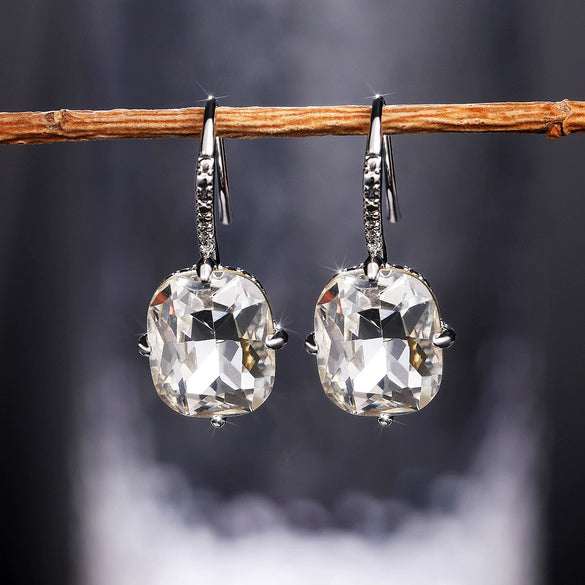 Wholesale Elegant And Versatile Square Zircon Earrings For Women Copper Geometric