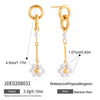 Wholesale Elegant Casual Minimalist Geometric Flower Stainless Steel Electroplated Earrings For Women