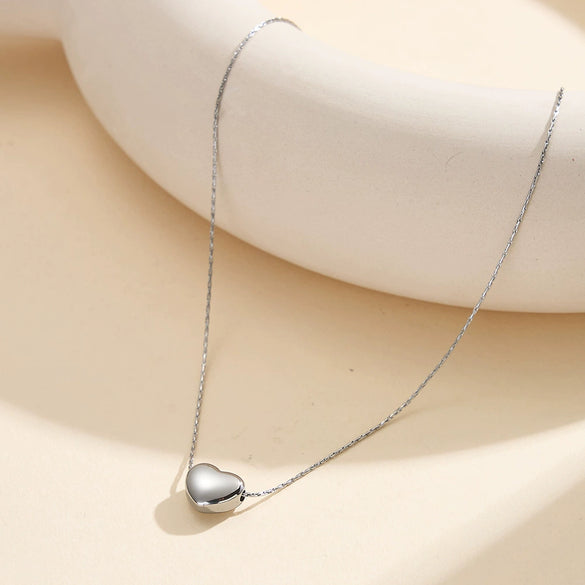 Wholesale Elegant Compact Stainless Steel Geometric Heartshaped Electroplated Calendering Chain Necklace For Women