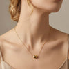 Wholesale Elegant Compact Stainless Steel Geometric Heartshaped Electroplated Calendering Chain Necklace For Women