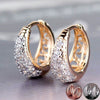 Wholesale Elegant Copper Half Ring Zircon Flower Earrings