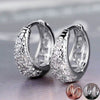 Wholesale Elegant Copper Half Ring Zircon Flower Earrings