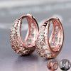 Wholesale Elegant Copper Half Ring Zircon Flower Earrings