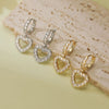 Wholesale Elegant Copper Inlaid Zirconium Heartshaped Hollow Love Earrings For Women