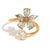 Wholesale Elegant Creative Niche Bracelet Stainless Steel 18K Gold Plated With Flower Opening Ring For Women