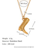 Wholesale Elegant Creative Pendant Necklace For Women Stainless Steel 18K Gold Plated Western Cowboy Boots Pendant With Geometric Pattern And Electroplating Treatment