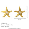 Wholesale Elegant Creative Retro Light Luxury Stainless Steel 18K Gold Plated Starfish Imitation Pearl Earrings With Electroplating For Women