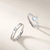 Wholesale Elegant Crown Sterling Silver Plating Inlay Moonstone Zircon Open Ring