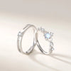 Wholesale Elegant Crown Sterling Silver Plating Inlay Moonstone Zircon Open Ring