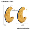 Wholesale Elegant Cshaped Hammer Pattern Oil Drop Titanium Steel Earrings For Women With Electroplating Design