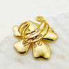 Elegant Cute Flower Stainless Steel Plating Inlay Zircon Gold Plated Open Rings