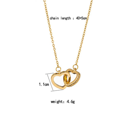 304 Stainless Steel Copper 18K Gold Plated Elegant Cute Streetwear Inlay Rabbit Flower Butterfly Shell Zircon Pendant Necklace