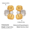 Wholesale Elegant Fashion Colorblocking Flower Stud Earrings For Women Stainless Steel Electroplated