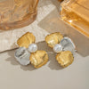 Wholesale Elegant Fashion Colorblocking Flower Stud Earrings For Women Stainless Steel Electroplated