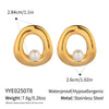 Wholesale Elegant Fashionable Light Luxury Minimalist Banquet Pearl Earrings In Stainless Steel With Fruit Shape And Electroplating