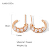 Wholesale Elegant Geometric Copper Electroplated Earrings For Women