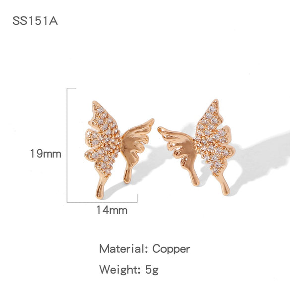Wholesale Elegant Geometric Copper Electroplated Earrings For Women