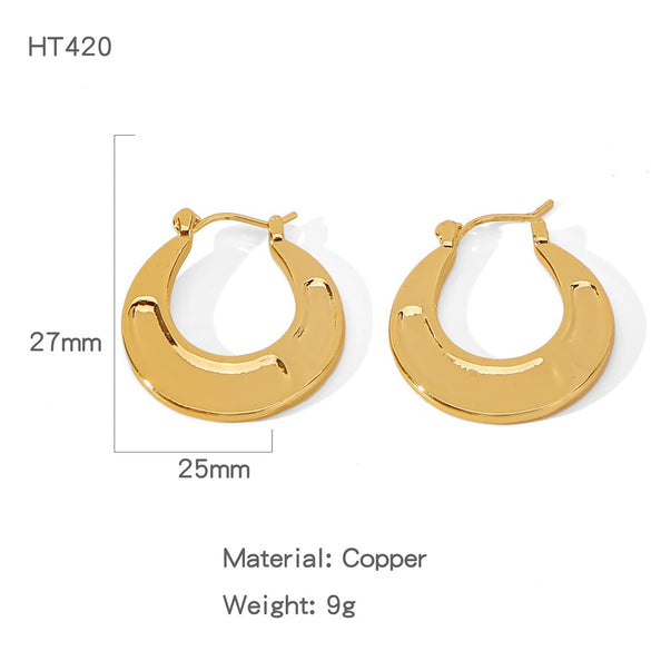 Wholesale Elegant Geometric Copper Electroplated Women's Earrings