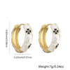Wholesale Elegant Geometric Copper Gold Plated Pink Flower Pattern Oil Drop Earrings For Women