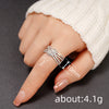 Wholesale Elegant Geometric Copper Multilayered Ring Inlaid With Zirconia For Women