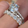 Wholesale Elegant Geometric Copper Ring Threepiece Set With Zirconia