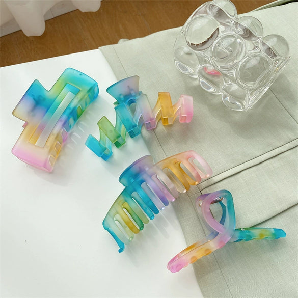 Wholesale Elegant Geometric Handmade Plastic And Resin Shark Clip For Women