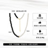 Wholesale Elegant Geometric Natural Obsidian S925 Sterling Silver Necklace For Women With Electroplating