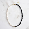Wholesale Elegant Geometric Natural Obsidian S925 Sterling Silver Necklace For Women With Electroplating