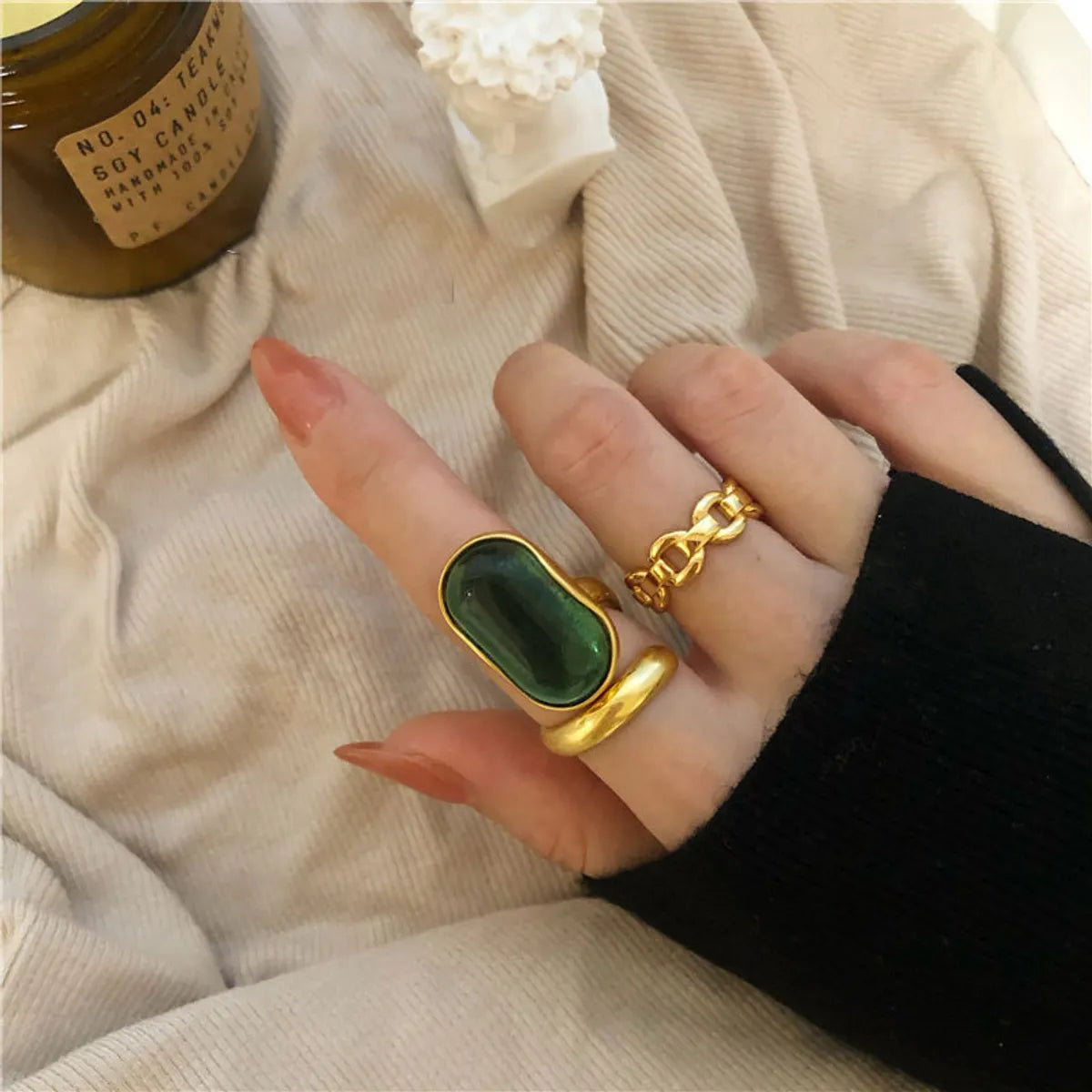 Wholesale Elegant Geometric Square Copper Rings