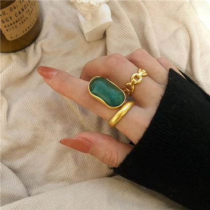 Wholesale Elegant Geometric Square Copper Rings