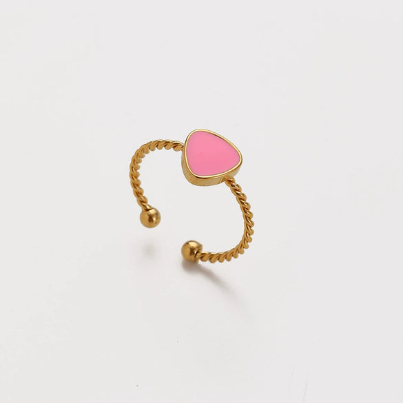 Wholesale Elegant Geometric Stainless Steel Goldplated Women's Ring