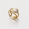 Wholesale Elegant Geometric Stainless Steel Goldplated Women's Ring