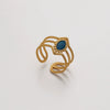 Wholesale Elegant Geometric Stainless Steel Goldplated Women's Ring