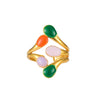 Wholesale Elegant Geometric Stainless Steel Goldplated Women's Ring