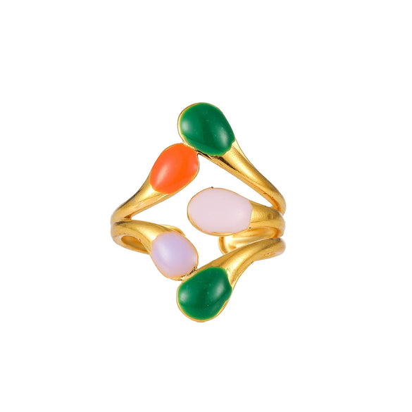 Wholesale Elegant Geometric Stainless Steel Goldplated Women's Ring
