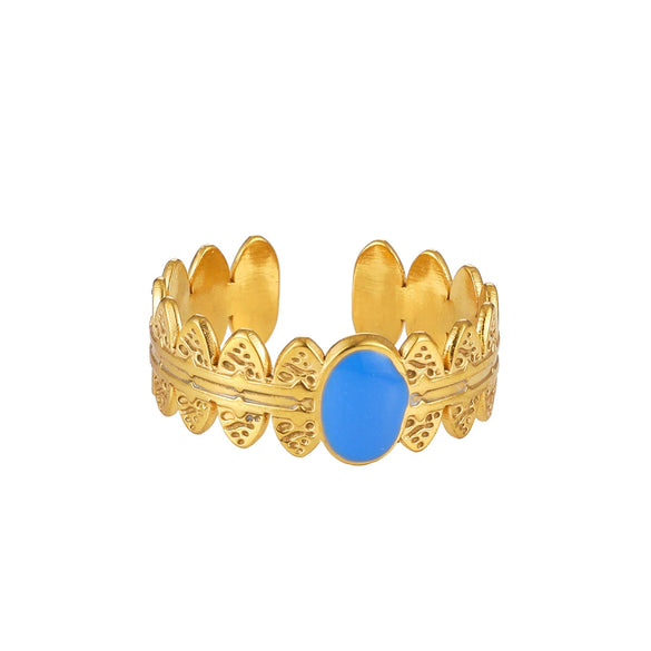 Wholesale Elegant Geometric Stainless Steel Goldplated Women's Ring